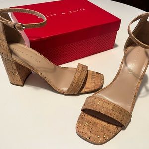 Women’s High Heals, Cork with Gold Accents, Size 10M, Never Worn